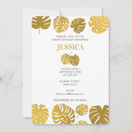 Modern Gold Monstera laat Baby shower over Kaart