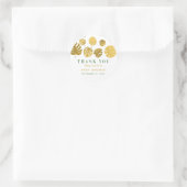 Modern Gold Monstera laat Baby shower over Ronde Sticker (Tas)