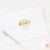 Modern Gold Monstera laat Baby shower over Ronde Sticker (Envelop)