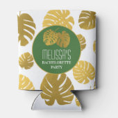 Modern Gold Monstera Leaves Bachelorette Party Blikjeskoeler (Achterkant)