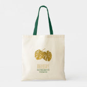 Modern Gold Monstera Leaves Bachelorette Weekend Tote Bag (Achterkant)