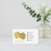 Modern Gold Monstera Tropical laat sociale media o Visitekaartje (Staand voorkant)