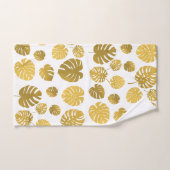Modern Gold Monstera Tropical Leaves Pattern Bad Handdoek (Handdoek)