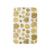Modern Gold Monstera Tropical Leaves Pattern Badmat (Voorkant Verticaal)