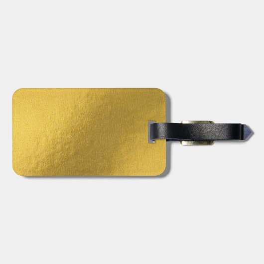 Modern Gold Monstera Tropical Leaves Pattern Bagagelabel (Achterkant horizontaal)