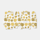 Modern Gold Monstera Tropical Leaves Pattern Bedankdoosjes (Uitgevouwen)