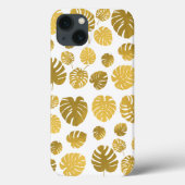 Modern Gold Monstera Tropical Leaves Pattern Case-Mate iPhone Case (Achterkant)