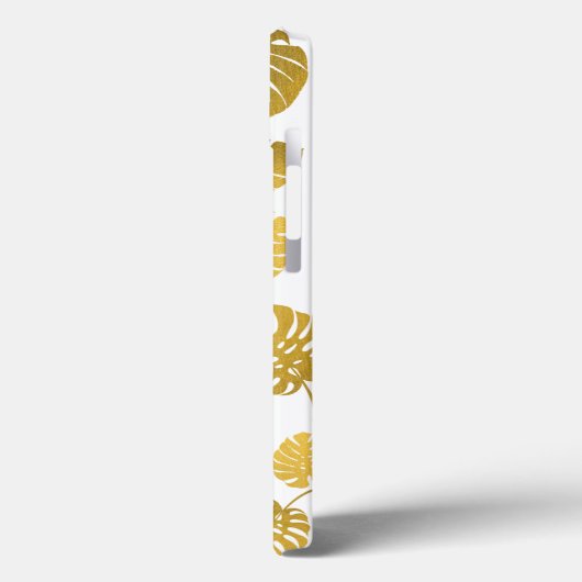 Modern Gold Monstera Tropical Leaves Pattern Case-Mate iPhone Case (Achterkant / Links)
