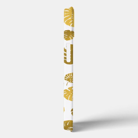Modern Gold Monstera Tropical Leaves Pattern Case-Mate iPhone Case (Achterkant / Rechts)