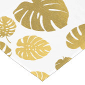 Modern Gold Monstera Tropical Leaves Pattern Korte Tafelloper (Hoek)