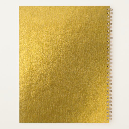 Modern Gold Monstera Tropical Leaves Pattern Planner (Achterkant)