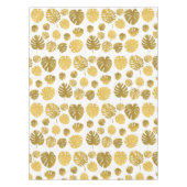 Modern Gold Monstera Tropical Leaves Pattern Tafelkleed (Voorkant)