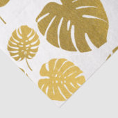 Modern Gold Monstera Tropical Leaves Pattern Tissuepapier (Detail)