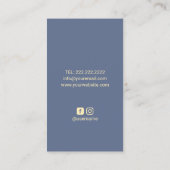 Modern Gold Moon Elegant Dusty Blue Event Planning Visitekaartje (Achterkant)