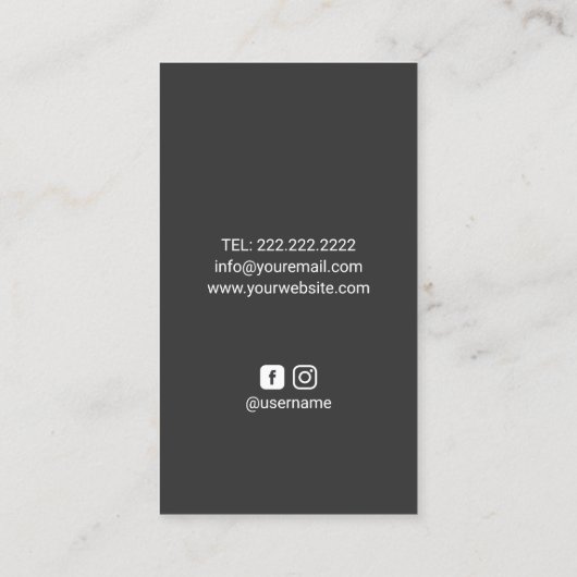 Modern Gold Moon Elegant Grey Event Planning Visitekaartje (Achterkant)