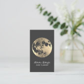 Modern Gold Moon Elegant Grey Event Planning Visitekaartje (Staand voorkant)
