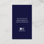 Modern Gold Moon Elegant Navy Blue Event Planning Visitekaartje (Achterkant)