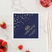 Modern Gold & Navy 60e Jubileum Party servetten (Insitu)