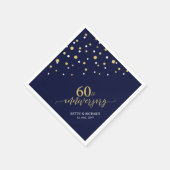 Modern Gold & Navy 60e Jubileum Party servetten (Hoek)