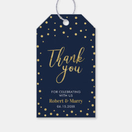Modern Gold & Navy Bedankt Labels voor Favors Labe Cadeaulabel