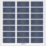 Modern Gold | Navy Wedding Guest Address Sticker<br><div class="desc">Dit moderne goud | stickers voor marinevergaderingadressen zijn perfect voor je lelijke bruiloft. Hun eenvoudige, unieke abstracte ontwerp, vergezeld van een hedendaags minimaal script en gouden kleurenpalet, geeft dit product een gevoel van elegante formele luxe terwijl het simplistische, chic bohemen blijft. Houd het zoals is, of verkies om het met...</div>