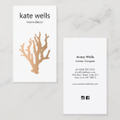 Modern Gold Ocean Coral Reef Visitekaartje (Voorkant / Achterkant)