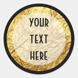 Modern Gold op Black White Stripe Luxury Boutique Ronde Sticker