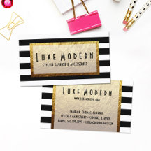 Modern Gold op Black White Stripe Luxury Boutique