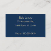 Modern Gold op Blue Alcohol Ink Visitekaartje (Achterkant)