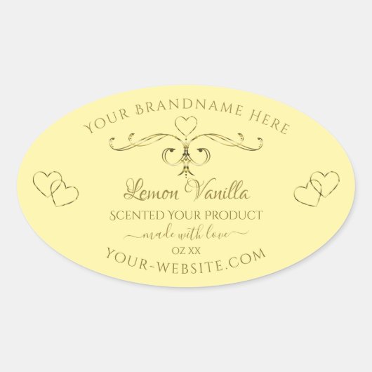 Modern Gold  op crèmelabels Ovale Sticker (Voorkant)