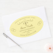 Modern Gold  op crèmelabels Ovale Sticker (Envelop)