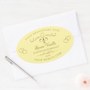 Modern Gold  op crèmelabels Ovale Sticker