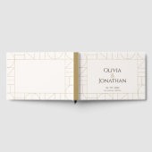 Modern Gold Ornaments Cream Wedding Gastenboek (Volledig)