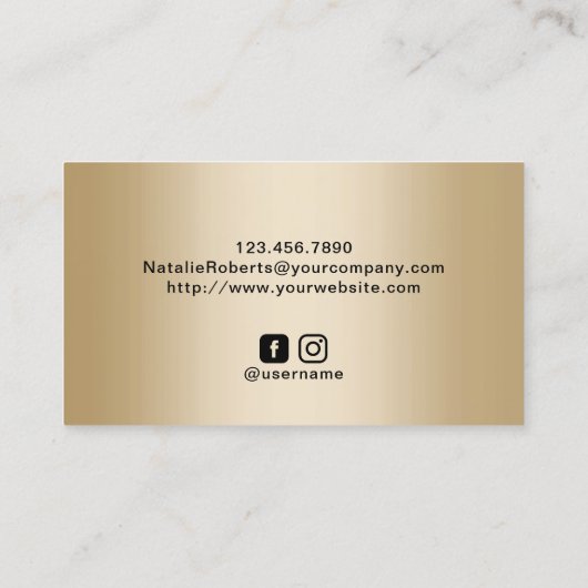 Modern Gold Paars Agate Makeup Artist Hair Salon Visitekaartje (Achterkant)