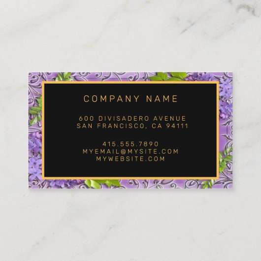 Modern Gold Paars voegt Jouw tekst Visitekaartje t (Achterkant)