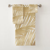 Modern Gold Palm Leaf Tropical Pattern Bad Handdoek (Insitu)