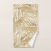 Modern Gold Palm Leaf Tropical Pattern Bad Handdoek (Handdoek)