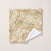 Modern Gold Palm Leaf Tropical Pattern Bad Handdoek (Wasdoekje)