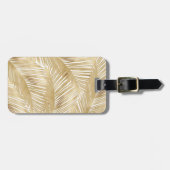 Modern Gold Palm Leaf Tropical Pattern Bagagelabel (Voorkant horizontaal)