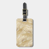 Modern Gold Palm Leaf Tropical Pattern Bagagelabel (Voorkant verticaal)