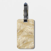 Modern Gold Palm Leaf Tropical Pattern Bagagelabel (Achterkant verticaal)