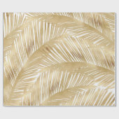 Modern Gold Palm Leaf Tropical Pattern Cadeaupapier (Vlak)