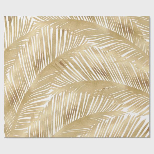 Modern Gold Palm Leaf Tropical Pattern Cadeaupapier (Vlak)
