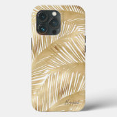 Modern Gold Palm Leaf Tropical Pattern Case-Mate iPhone Case (Achterkant)