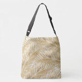 Modern Gold Palm Leaf Tropical Pattern Crossbody Tas (Achterkant)