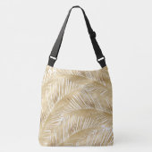 Modern Gold Palm Leaf Tropical Pattern Crossbody Tas (Voorkant)