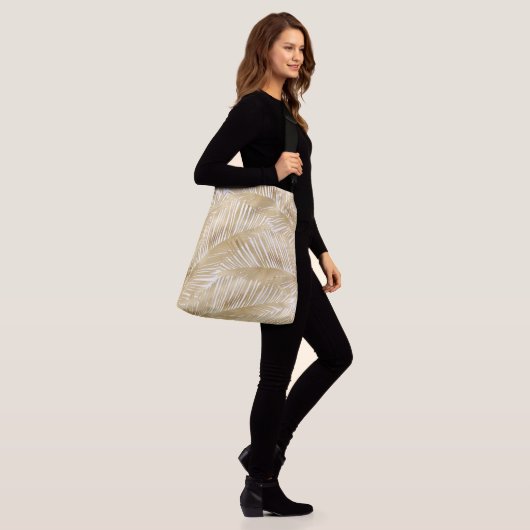 Modern Gold Palm Leaf Tropical Pattern Crossbody Tas (Op model)