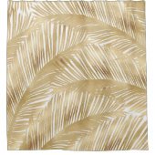 Modern Gold Palm Leaf Tropical Pattern Douchegordijn (Voorkant)