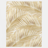 Modern Gold Palm Leaf Tropical Pattern Fleece Deken (Voorkant)