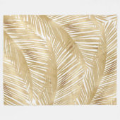 Modern Gold Palm Leaf Tropical Pattern Fleece Deken (Voorkant (Horizontaal))